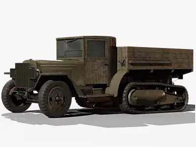 WW2 ZIS-42 military truck Gameready Free low-poly 3D model