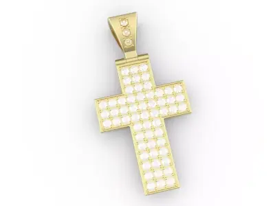 cross with diamonds 3D model
