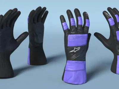  Alpinestars Racing Gloves with Grip Pads Purple 