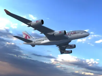 Airbus a380 Low-poly 3D model