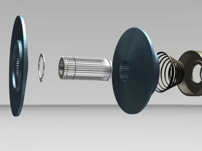 Variable Pulley - Spring Mechanism 3D model