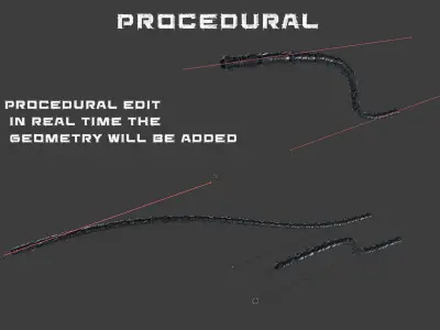 Procedural Cables Low-poly 3D model