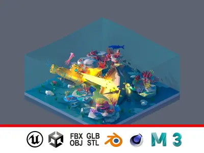 land 84A Low-poly 3D model