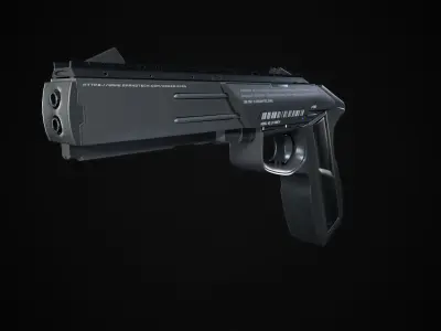 Q-Fang Futuristic Pistol  Low-poly 3D model