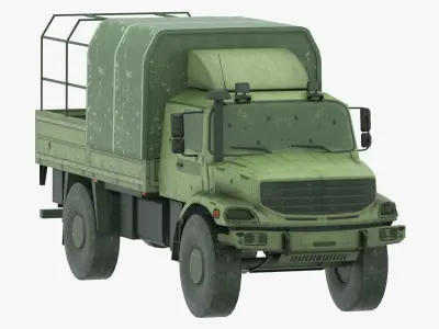 Military Cargo Truck Vehicle Army Game Ready Low-poly 3D model