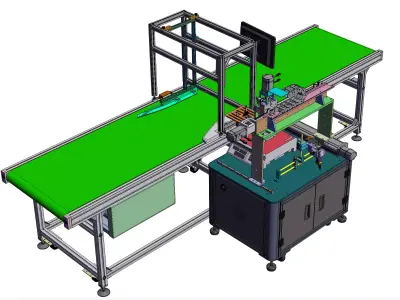 Three-axis module weighing and scanning machine 3D model