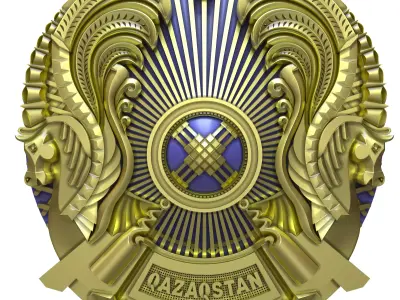 State Emblem of the Republic of Kazakhstan 3D print model