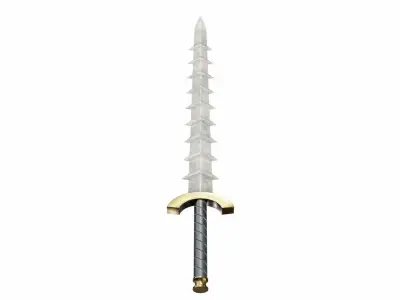 Spiked sword Low-poly 3D model