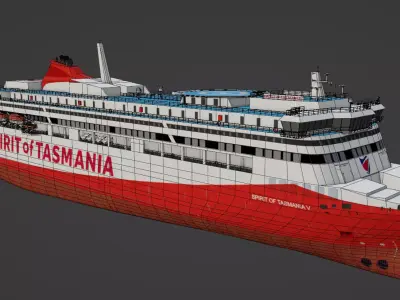 RoPax ferry Spirit of Tasmania V Low-poly 3D model