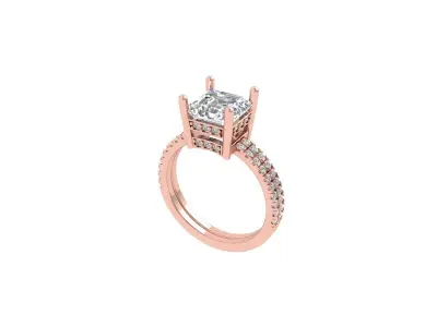 Emerald Art Deco Ring 3D print model 23