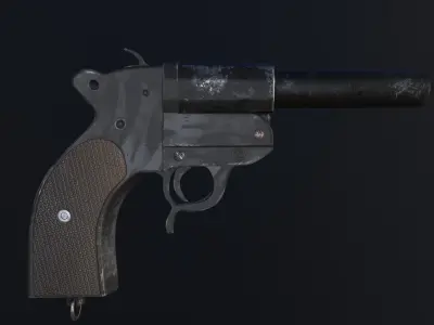 Flare gun Low-poly 3D model purchase