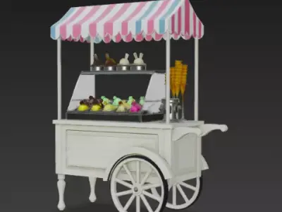 Ice Cream Cart 3D Model 3D model