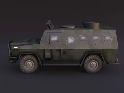 AMZ Dzik 4x4 armer military vehicle Low-poly 3D model