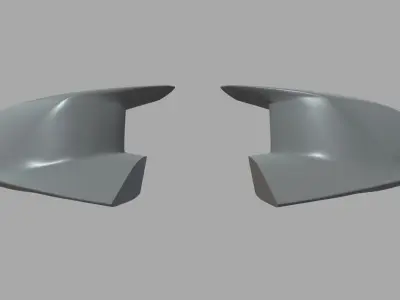Car Mirror 020 Low-poly 3D model