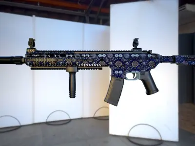 Flower Skin RM 31 Assault Rifle Low-poly 3D model