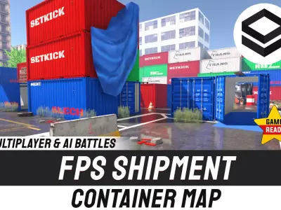 FPS Shipment Container Map Low-poly 3D model