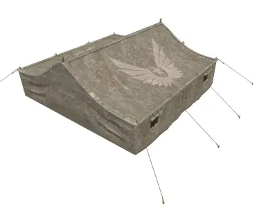 Military Tent Low-poly 3D model 6