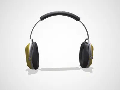 Old Vintage Construction Headphones Low-poly PBR Low-poly 3D model