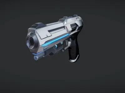 futuristic sci-fi handgun 3D model