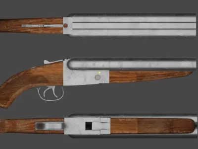 Sawed Off Shotgun Free low-poly 3D model
