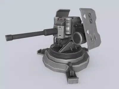 Prototype turret Low-poly 3D model