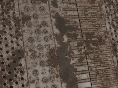 Industrial Rusted Metal Trimsheet PBR Seamless Texture
