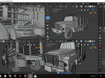 Trucks 3d models Low-poly 3D model