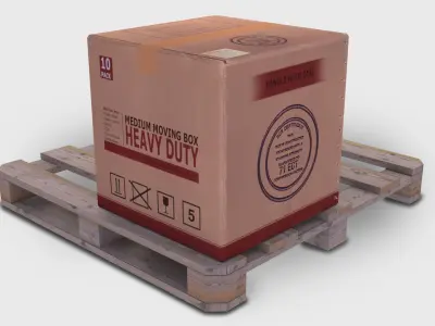 Game ready Cardboard boxes Low-poly  Low-poly 3D model