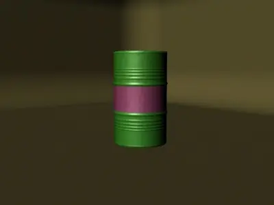 Metallic Barrels Low-poly 3D model