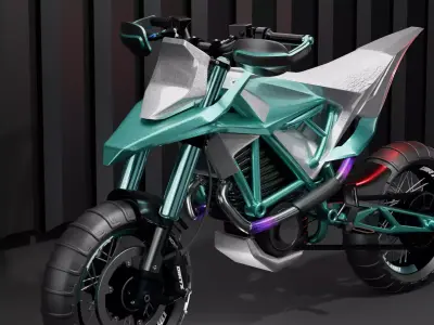 Futuristic Electric Dirt Bike 3D model