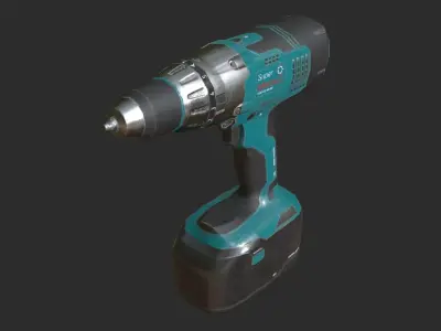 Electrical Drill Low-poly 3D model