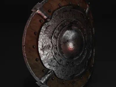 shield model 3d high deatail Low-poly 3D model