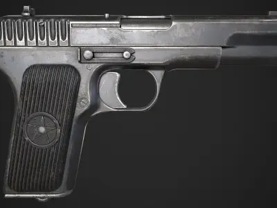 TT-33 Pistol Free low-poly 3D model