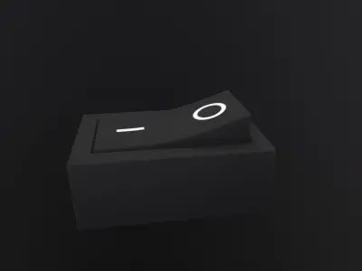 On - Off power switch 3D Model Low-poly 3D model