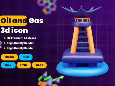Oil and Gas 3d Icon Pack 3D model