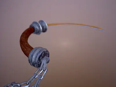 Sword hanging from chain 3D model
