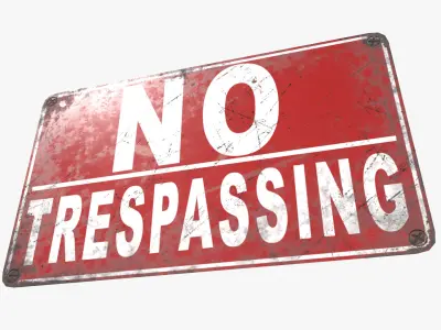 3D Sign No Trespassing Low Poly PBR Textures Low-poly 3D model