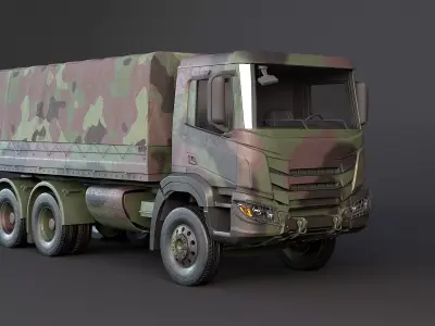 Generic 6x4 Military Camo Truck 3D model