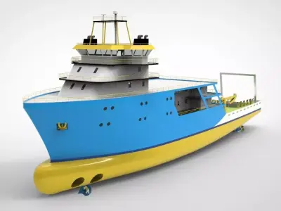 Supply Ship  Low-poly 3D model