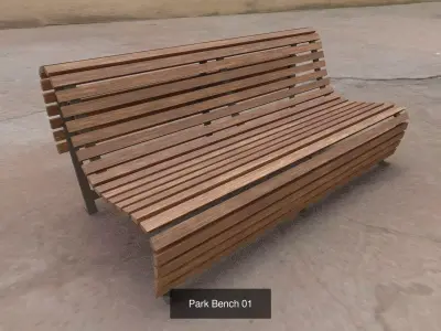Park Bench Collection 01 3D Model Pack