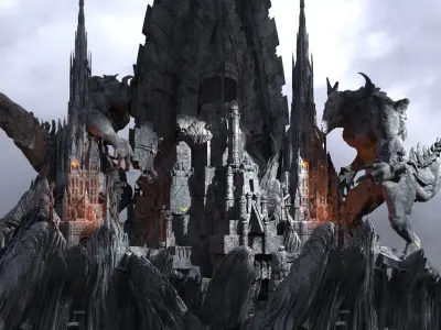 Dark Overlord Realms Fort Kit bash 2 3D model