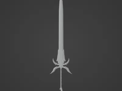 Cursed sword PBR Low-poly 3D model