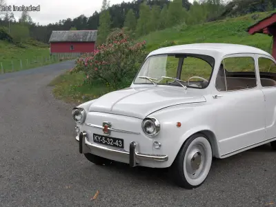 Fiat 600 Classic Hatchback White Simplified 3D model