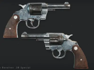 Colt Police Revolver Free low-poly 3D model