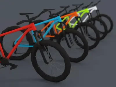 Mountain Bike Lowpoly Bicycle Low-poly 3D model