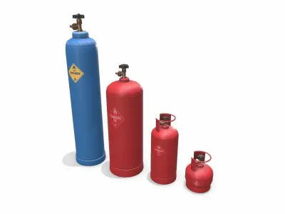 Gas cylinders Low-poly PBR Low-poly 3D model
