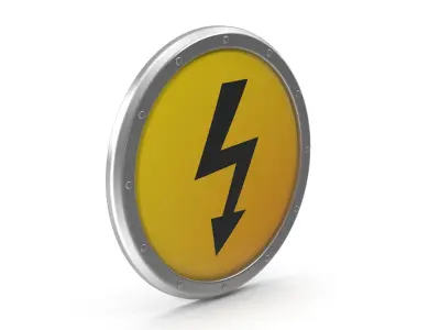 High Voltage Symbol Low-poly 3D model