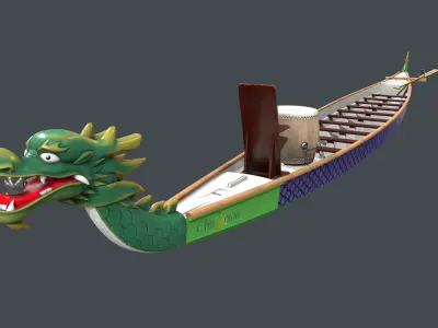 Dragon boat racing 3D model