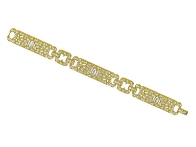 Antique Art Deco Style Bracelet 3D print model