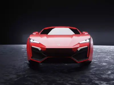 Lykan HyperSport Game Ready Rigged Car 3D Model No Interior Low-poly 3D model